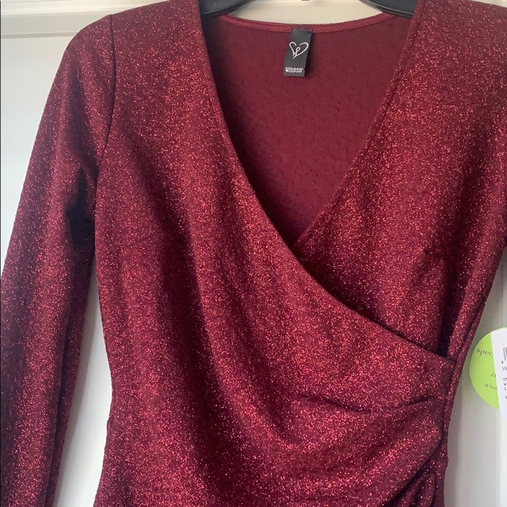 Windsor Long sleeve Wine Dress - Picture 4 of 7